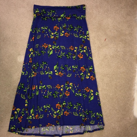 LuLaRoe Deep Purple Floral Maxi Skirt - Picture 2 of 7